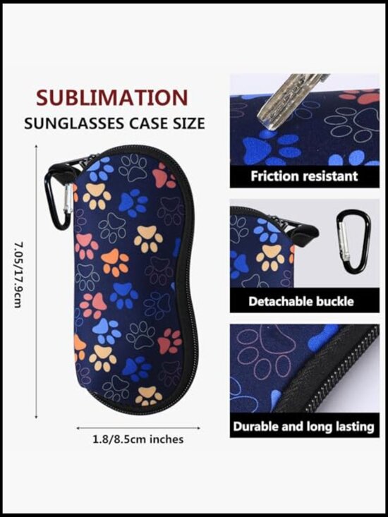 Sublimation Sunglasses Case Blank Neoprene with Detachable Buckle